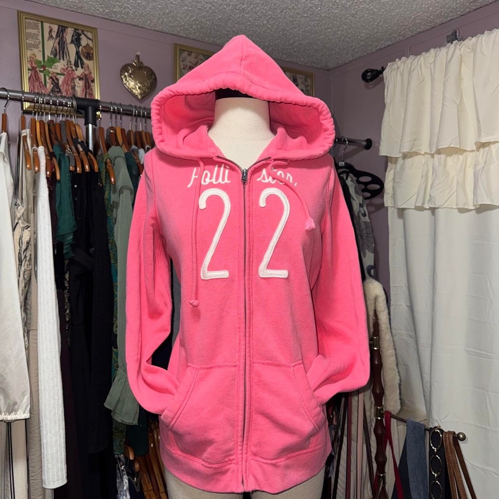 Y2K Vintage Pink Hollister Zip up Jacket Hoodie